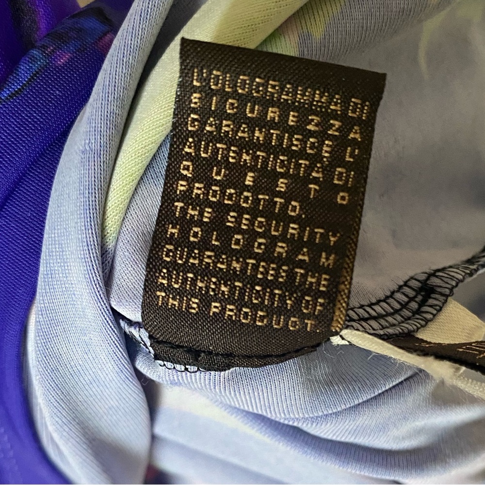 Roberto Cavalli Purple Floral Print Jersey Ruched Top - Picture 9 of 9